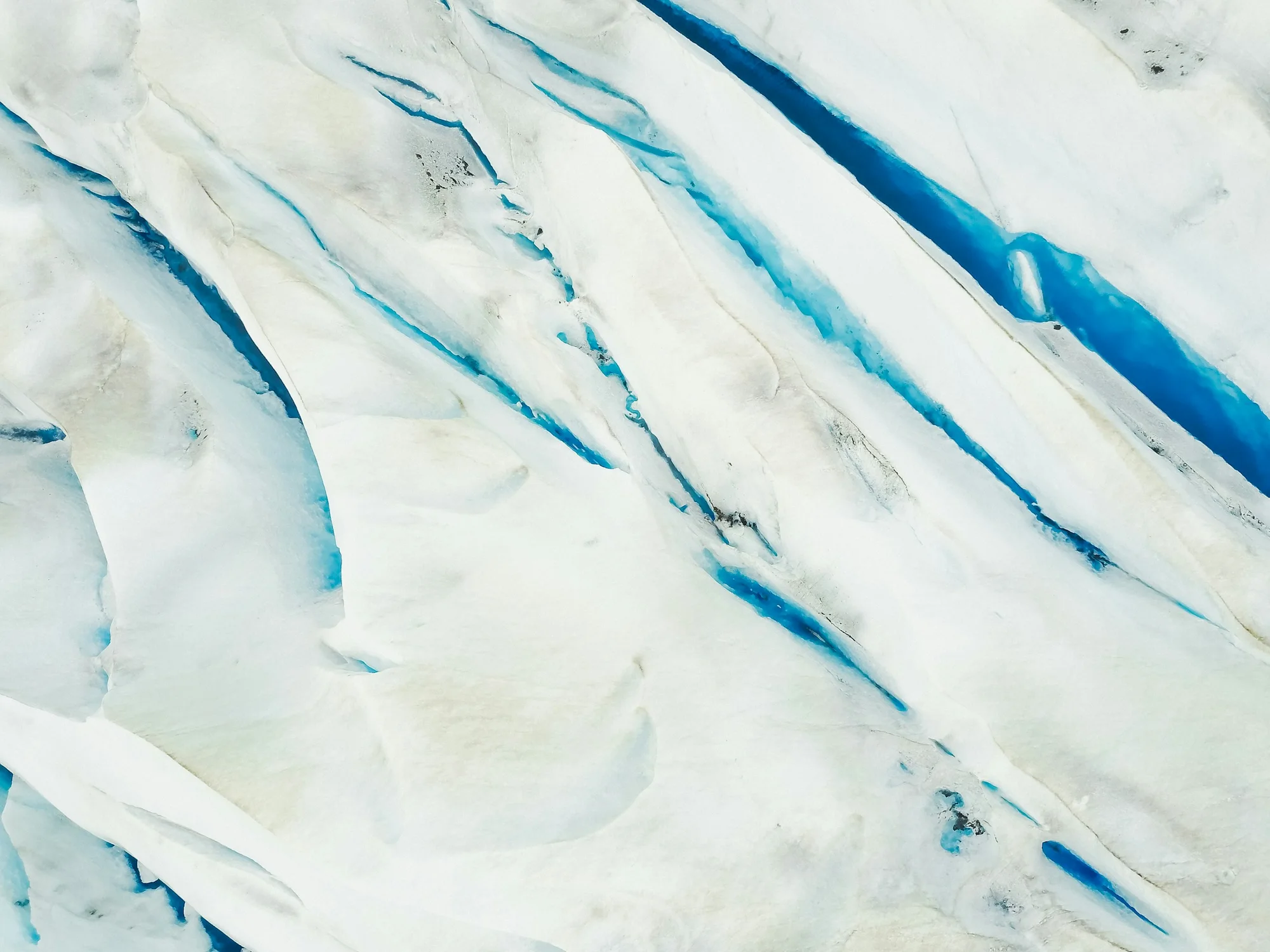 Blue crevasses in Alaska’s Mendenhall Glacier